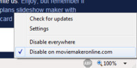 כיבוי AdBlock Plus עבור moviemakeronline.com ב-Internet Explorer