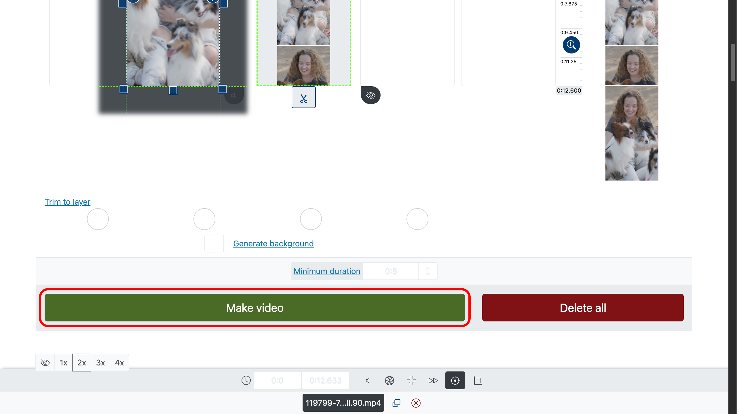 Export rotated video